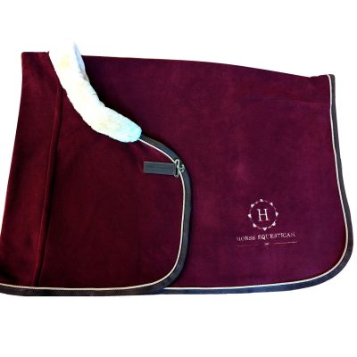 Horss - derka polarowa z futerkiem - Merlot