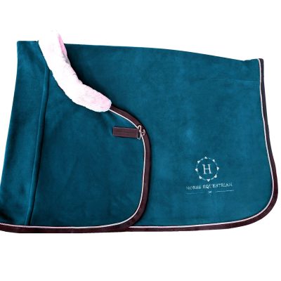 Horss - derka polarowa z futerkiem - Teal