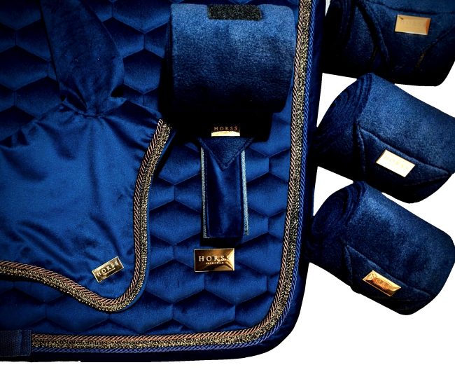 Horss czaprak VELVET Glam - Midnight blue - ujeżdżeniowy - obrazek 2