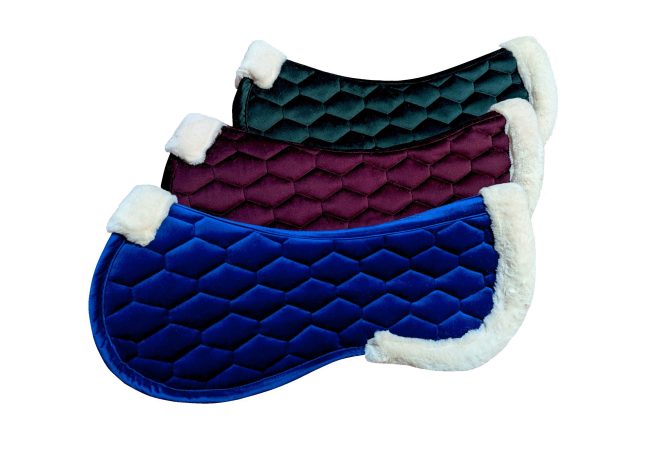 Podkładka pod siodło Velvet z futerkiem - Reflex blue - obrazek 2