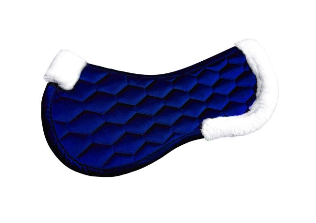 Podkładka pod siodło Velvet z futerkiem - Reflex blue