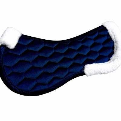 Podkładka pod siodło Velvet z futerkiem - Midnight blue