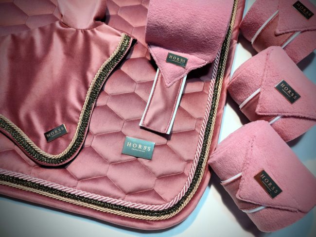 Horss czaprak VELVET Glam - Dusty Pink - ujeżdżeniowy - obrazek 2